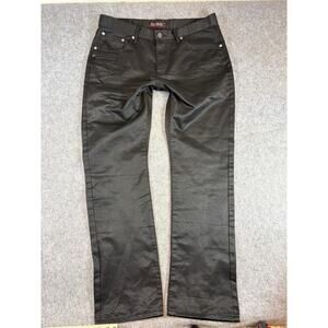 Old Skool Jeans Mens Black Denim Straight Leg Biker Moto Streetwear Goth Size 36